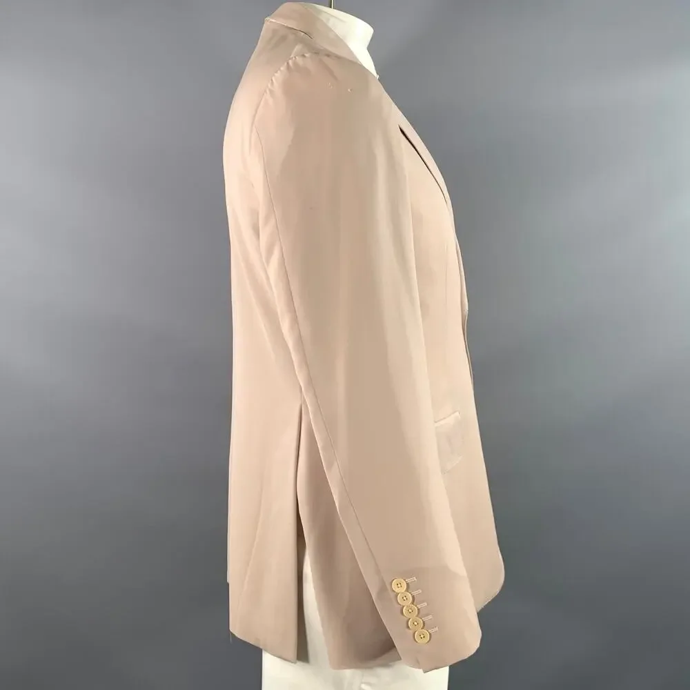 GUCCI Chest Size 42 Khaki Solid Wool Notch Lapel Sport Coat